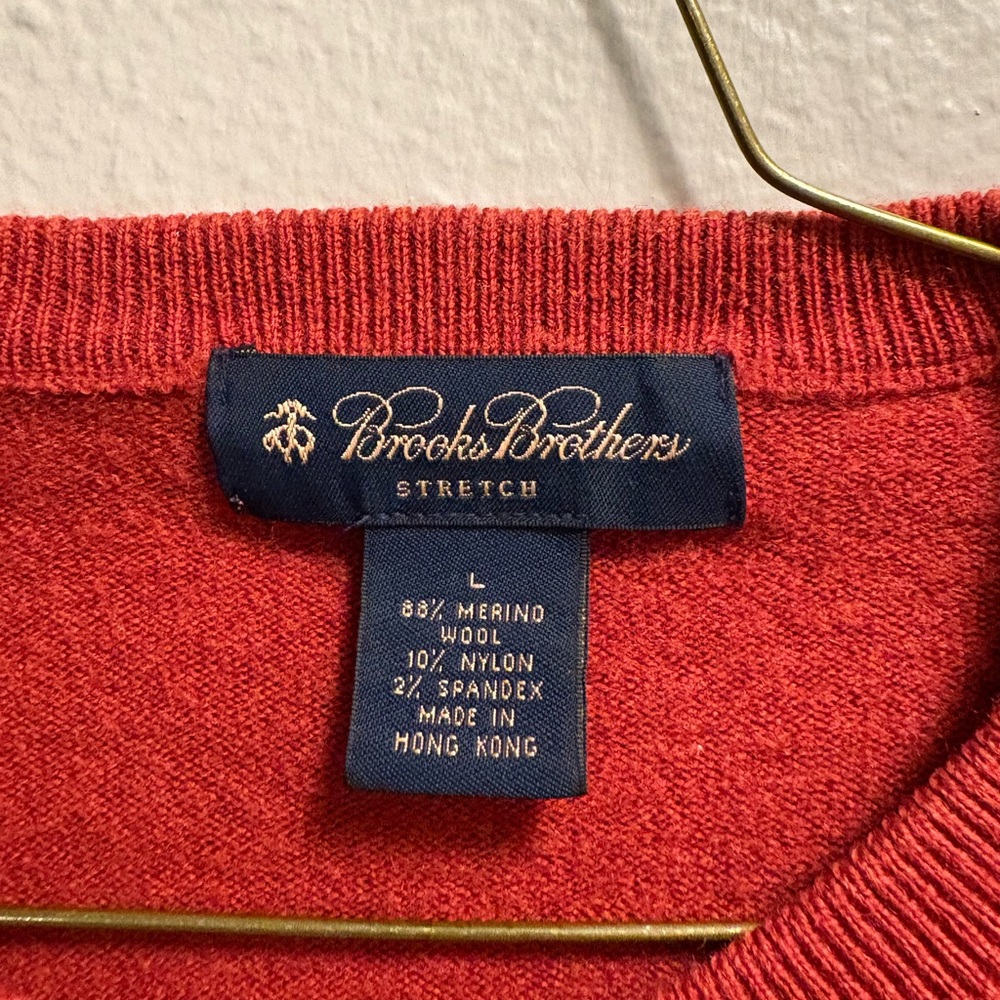 Red Crew Neck Sweater 80% Merino Wool - image 2